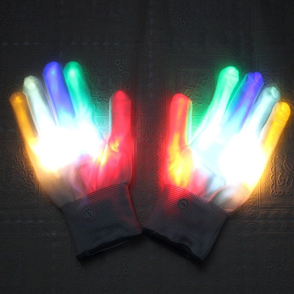 LED Lysende Handsker Multifarvede Tilstande Blinkende Handsker