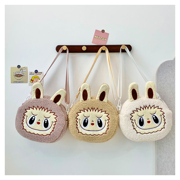 Labubu Cute Crossbody Labubu Cartoon axelväska myntväska barn kvinnlig plyschväska, barngåva brown 