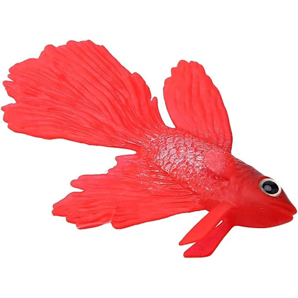 Falsk fisk, falsk konstgjord fisk akvarium fisk dekoration Fake akvarium konstgjorda prydnader Rolig silikon konstgjord fisk akvarium (röd Betta fisk)