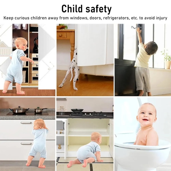 Barnsäkerhetslås Fönsterlås Rostfritt stålkabel Använd skruvar för att fixa babysäkerhetstillbehör Säkerhetsskydd black