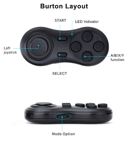 Bærbar Mini Bluetooth Kontroller Kompatibel VR Kontroller PC Gamepad Joystick Fjernkontroll Fjernkontroll Gamepad for Android/iOS/PC