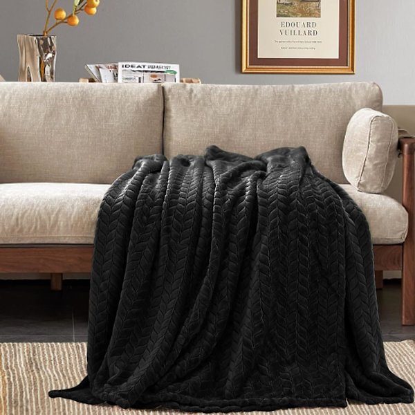 Fleecepledd, Koselige Supermyke Flanellpledd for Voksne, Lett Vaskbart Fuzzy Pledd for Sovesofa, Kontor, Varme Plysjpledd for Alle Årstider