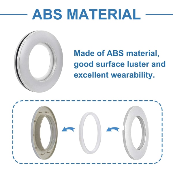 Genomföringar, 25 st 2,6 cm Innerdiameter Abs Plast Lågljud romerska ringar Gör-det-själv Gardin Genomföringsringar