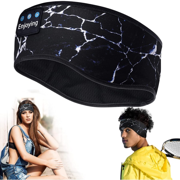 Bluetooth Headset med huvudband Trådlösa Bluetooth -hörlurar Present för män kvinnor, HiFi Stereo Mic Musikhörlurar, 10 timmars speltid, IPX6 vattentät (