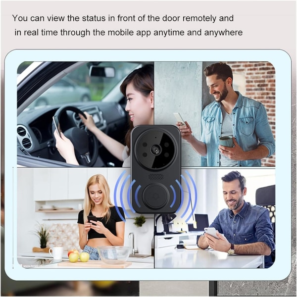 Dørklokkekamera Trådløs dørklokke WiFi udendørs HD-kamera Smart hjemmesikkerhedstelefon WIFI videodørklokke Kamera IR Night Vision Video Intercom