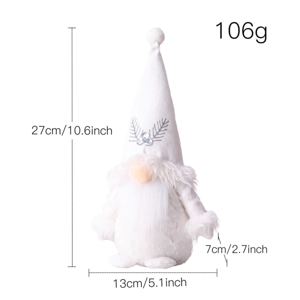 2 Juledekorasjoner Plysj Gnome Dukke Ornament Jule Ansiktsløs Dukke