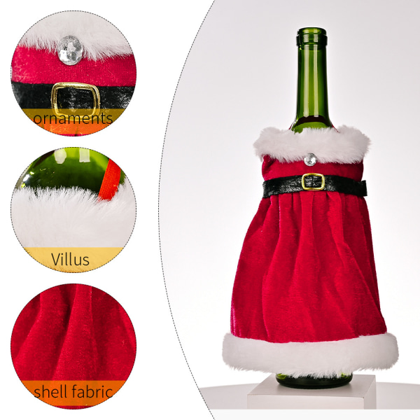 Juldekoration tillbehör julkjol vinflaska set kläder vin set vin set hem bord dekoration