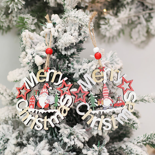 2 bitar av julscen dekoration rekvisita, runda färgade bokstäver, trädekorationer, julgransprydnader