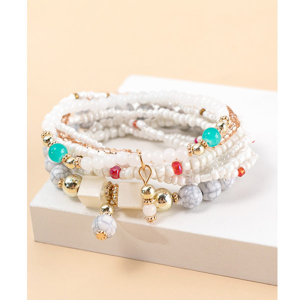 2 stycken semesterstorm Simia handsnöre liten folkmassa färg kontrast överlappande armband