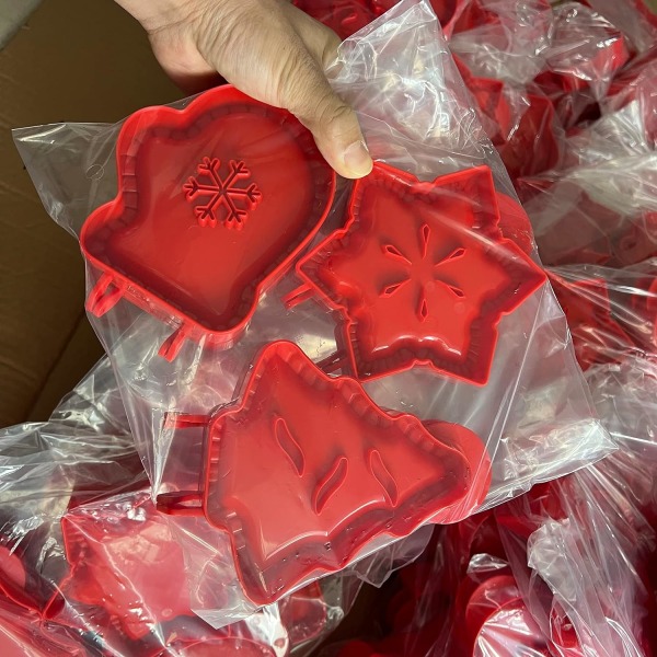 Mini pajform för julfest Baktillbehör, snöflinga, handskar och julgransformer 3 delar, Pocket Paj Pan Set för degpress, Handgjord Pi