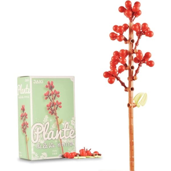 Flower Building Block Kit, Creative DIY Flowers Botanical Collection Byggstensleksak för vuxna Jul Alla hjärtans heminredningskontor Winterberry