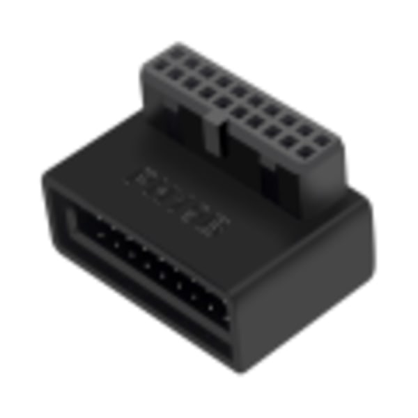 Pöytätietokoneen emolevyn USB 3.0 -liitäntäadapteri 19p 20p pystysuora pistoke neula 90° kierretty asennettu ohjauskaari A