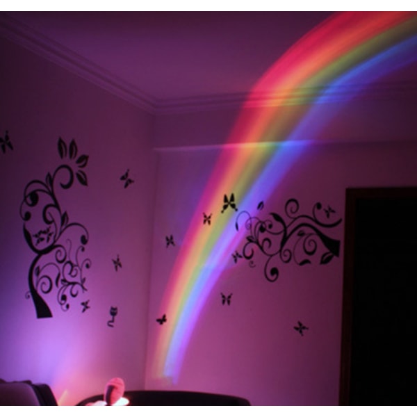Regnbågsprojektorljus Färgglad LED nattprojektionsljus Skrivbordslampa för barn Barn Present 2 lägen Belysning Batteridriven bordslampa