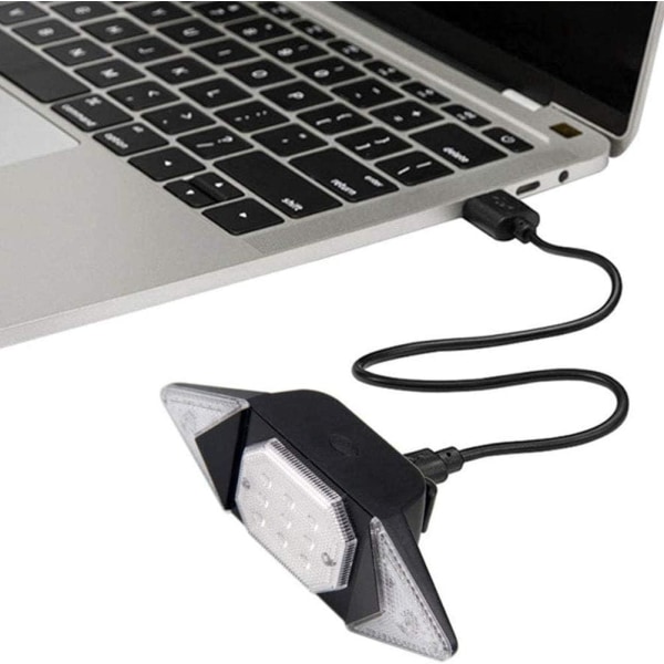Baklykter for sykkel, trådløs kontroll, konstant/blinkende 39 LED-er 100 lumen IPX4 vanntett USB-oppladbar blinklys, blinkende modus opptil 10 timer