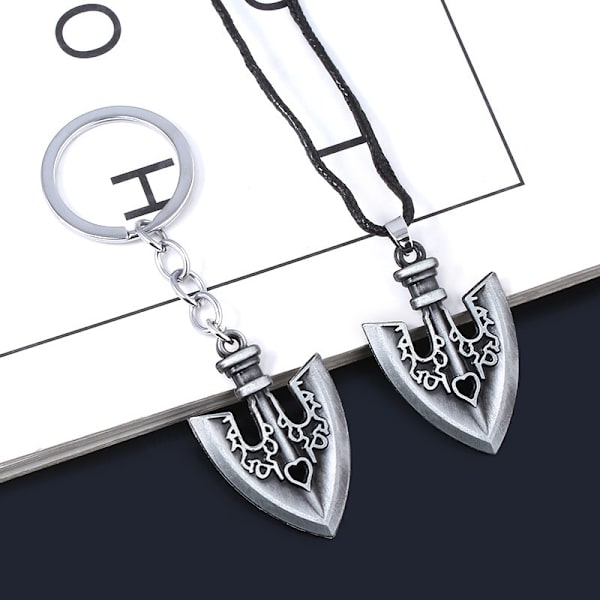 JOJO's Bizarre Adventure liten spade spade legering nyckelring bilhänge läderrep halsband 2 st