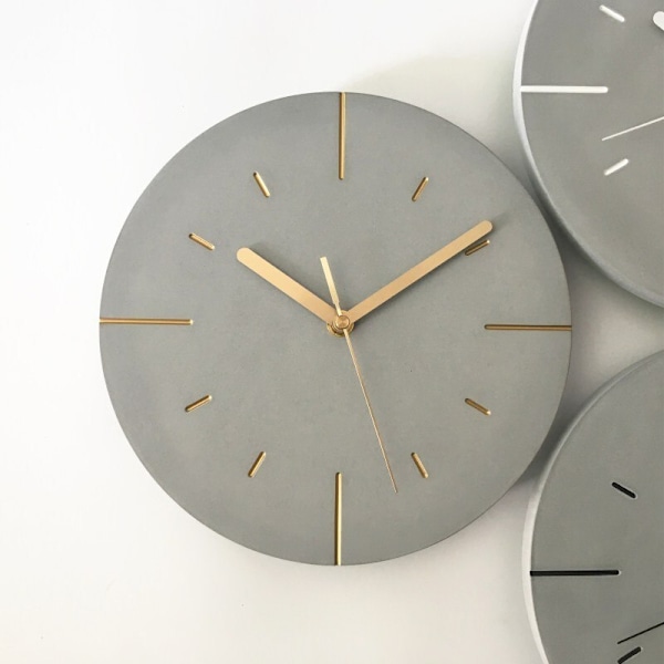 Nordic Industrial Style Cement Väggklocka Modern Creative Silent Clocks Väggdekor Klocka Watch Vardagsrum Reloj Present