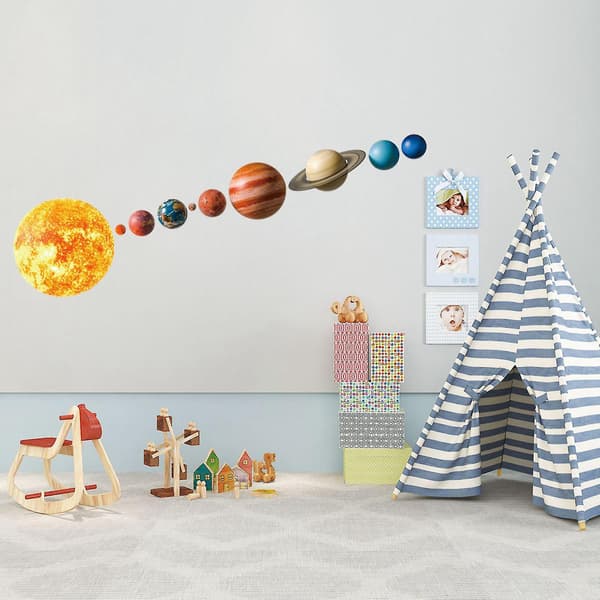 Solar System Planet Väggdekaler Akvarell Nursery Väggdekaler