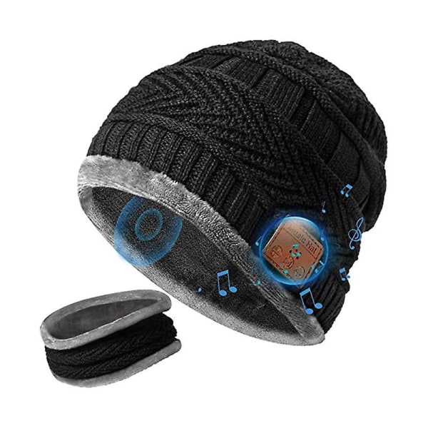 Plysch varm trådlös bluetooth musikstickad cap avtagbar och tvättbar stereo bluetooth headset cap uppladdningsbar
