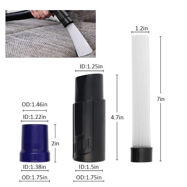 9st universal borstmunstycke 32 & 35 mm borsthuvud rengöringsverktyg Långt flexibelt platt tunt sugmunstycke för säng