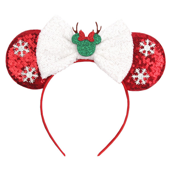 Hårbøjle Pandebånd til Piger, Glitter Hårbånd Hårtilbehør til Julepynt Fest (Stil 1)