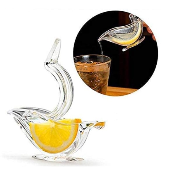 Bird Lemon Wedge Squeezer，Klar färg Fågelformad Akryl Hand Citron Saftcentrifug