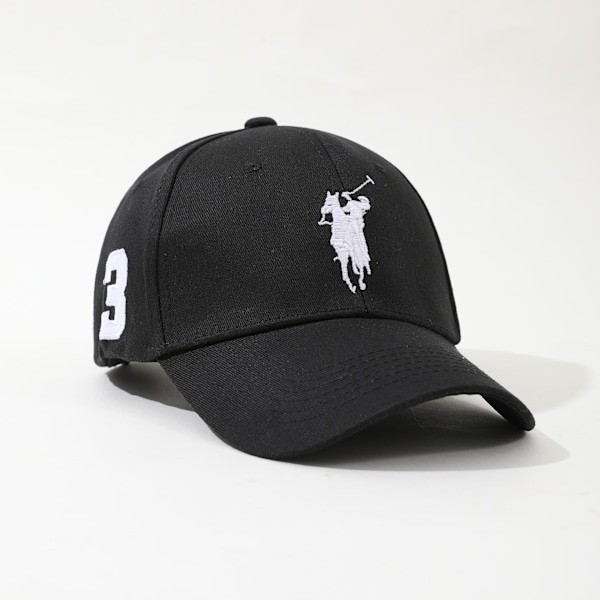 Polo Cap Baseball Cap Sport Classic Hat Big Pony Rider Leisure Embroidery No. 3 black