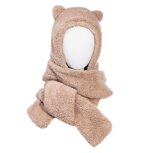 Tjejer Hooded Scarf med Pocket Beanie Scarf Glove Suit