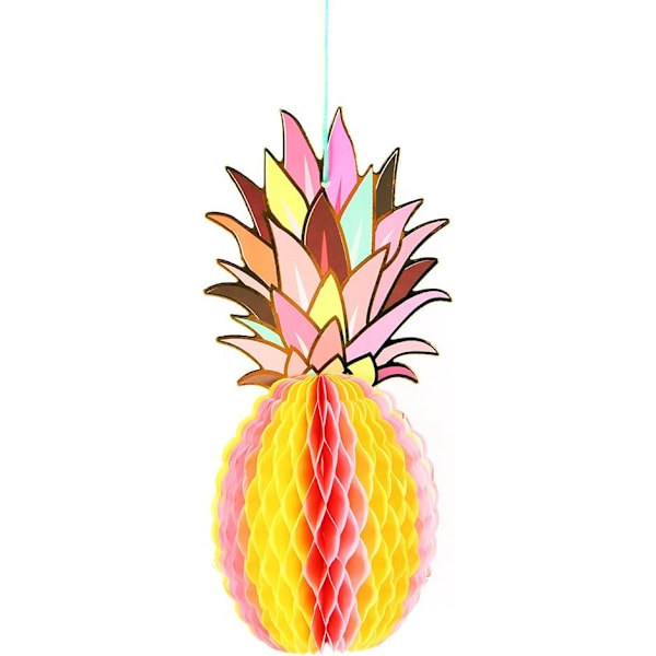 Ananas Fest Dekorationer Honeycomb Bordpynt og Hængende Dekorationer til Hawaiian Luau Tiki Strand Bryllup Tropisk Frugt Sommerfest, Mul