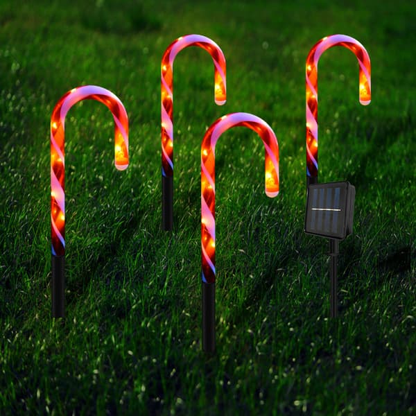 10 stycken julgodis lampor, solcellskäppar, markbelysning (53cm)