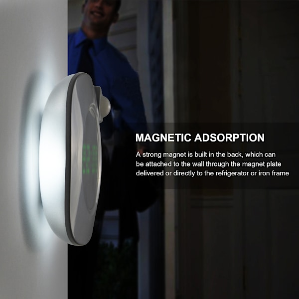 LED PIR Rörelsesensor Väggklocka Lampa 360 grader USB Modern Design Digital Watch Time Inomhus Kök Badrum Study Nattljus