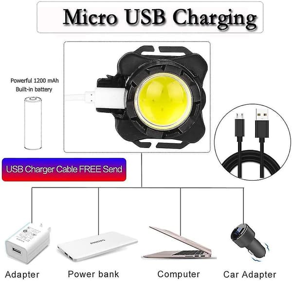Hodelykt USB Oppladbar, 3000 Lumen LED Hodelykt Med Rødt Lys Vanntett Hodelykt 3 Moduser