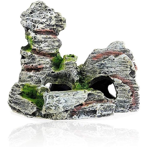 Akvariumdekoration, Resin Fishing Aquarium Ornament, Polyresin Rock Cave Ornament Dekoration, Simulering för Hemakvarium Ornament, Fish Tank Decora