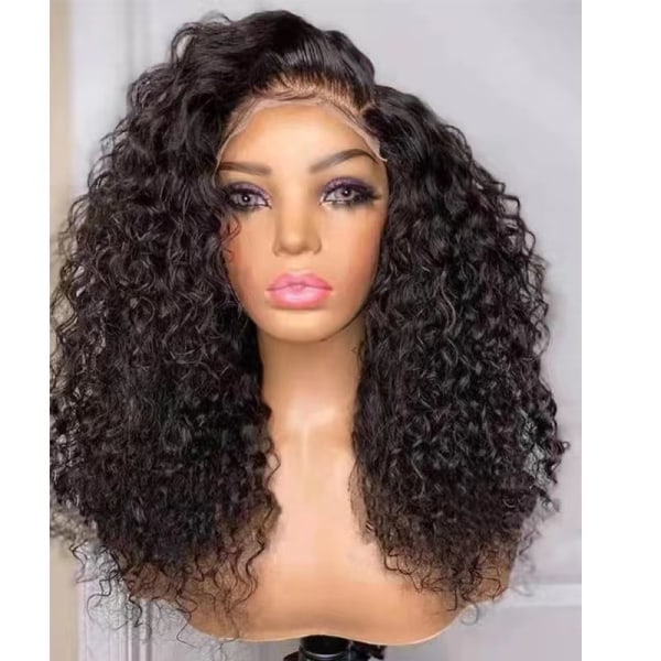 Blonde paryk dame paryk europæisk og amerikansk nyt produkt medium klip langt krøllet hår kemisk fiber paryk hoved