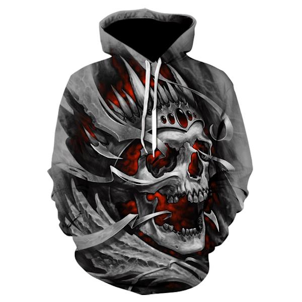 Unisex 3D digitaltryckt printed Novelty Skull Sweatshirt Pullov