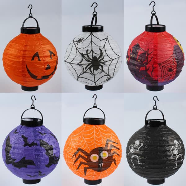 Halloween Decor Light Up Skull Krans, Hängande Hus Prop Decora