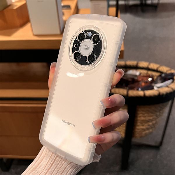 Sopii Huawei mate60pro silikonikuorelle hienolla reiällä, kattava putoamissuojakotelo (valkoinen)