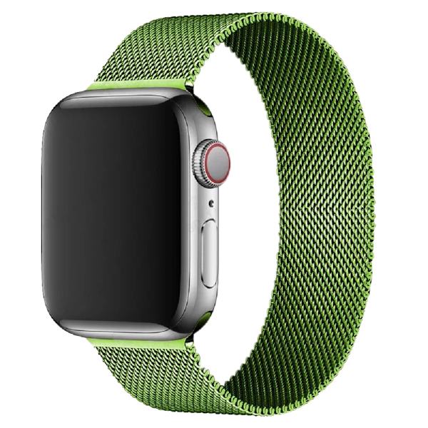 Urrem i rustfrit stålnet til mænd og kvinder, der passer til Apple Watch 7 Milan-rem (Sølv 38/40/41mm)