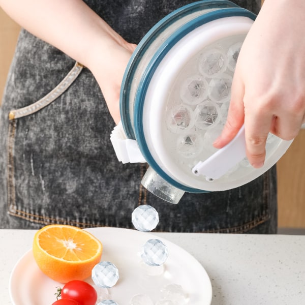 Isballmaskin Gadget Kjøkken Bar Tilbehør Kreativ Isbitform Beholder Med Håndtak blå