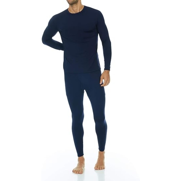 Long Johns thermal för män med fleecefoder för kallt väder (marin).