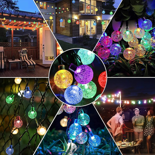 50 LED Solar String Lights, utomhus och inomhus String Lights, 7M & 8 Modes IP65 Vattentät Fairy Lights för trädgård, flerfärgad