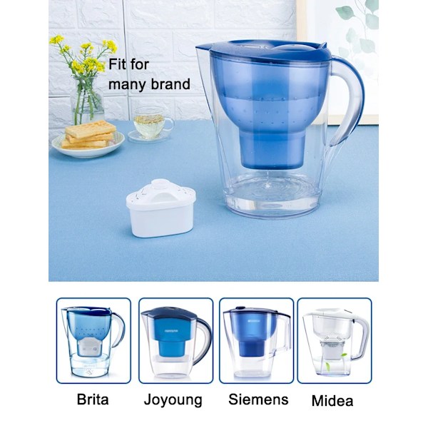 För Brita Maxtra 6PCS vattenfilterpatron kalkavlagringar klorföroreningar rena vattenkokare aktivt kol vattenfilter