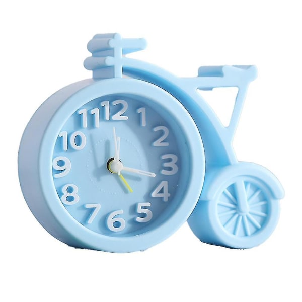 Tecknad cykel väckarklocka godis färg kreativa barn student säng väckarklocka (blå)