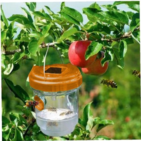 LED Drosophila fälla geting och myggfluga Solar LED flugfällor utomhus geting för bin Gula jackor 2-pack (orange)