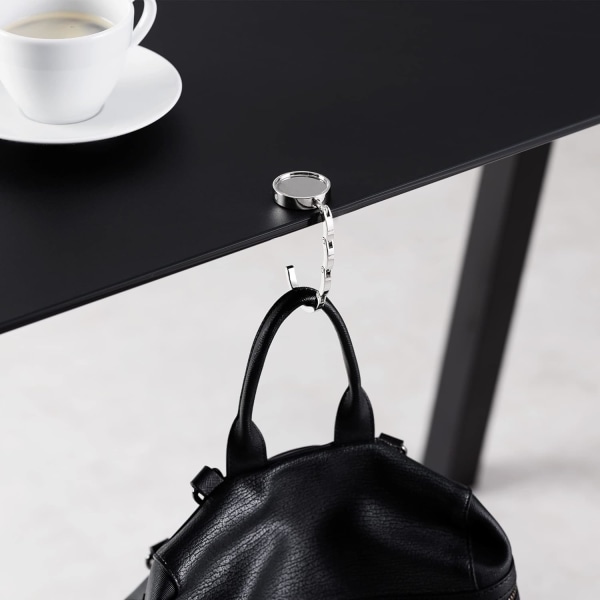 2-pack handväskkrokar för bord - hopfällbara handväskkrokar - bärbara väskhållare för bord på restauranger och barer