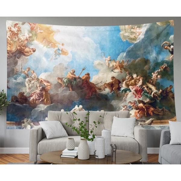 Vægophæng Gobelin Tommer Paris Frankrig Loftsmaleri i Hercules-værelset på det Kongelige Slot Versailles Gobelin Store Gobeliner til Soveværelse P