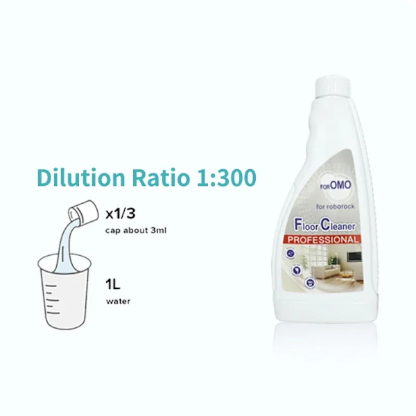 480ml Gulvrengøringsløsning til Roborock S8 Pro Ultra/s7 Maxv Ultra/dyad/s7 Støvsugerdele Robotmopper Antibakteriel