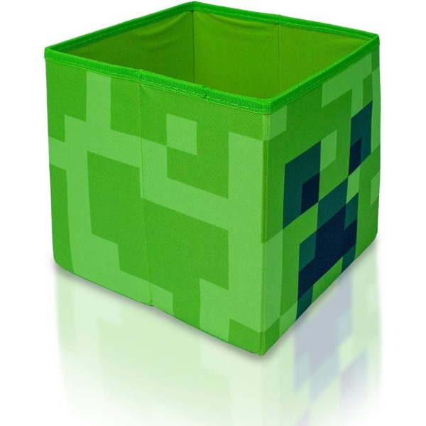 Creeper Storage Cube Organizer Förvaringskub | Creeper från Cubbies Storage Cubes | Organisationskuber | 10-tums fyrkantig papperskorg