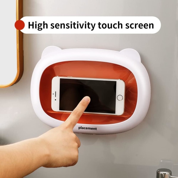 Duschtelefonhållare Vattentät Anti-Fog Touch Screen Väggfäste