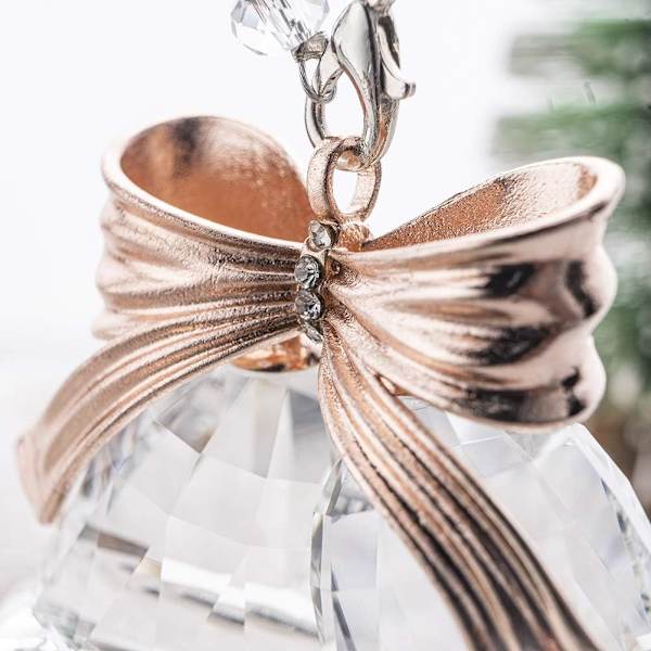 Julekrystaller Dobbelt Klokke Ornament Krystalklokker Boligdekoration (Klar)