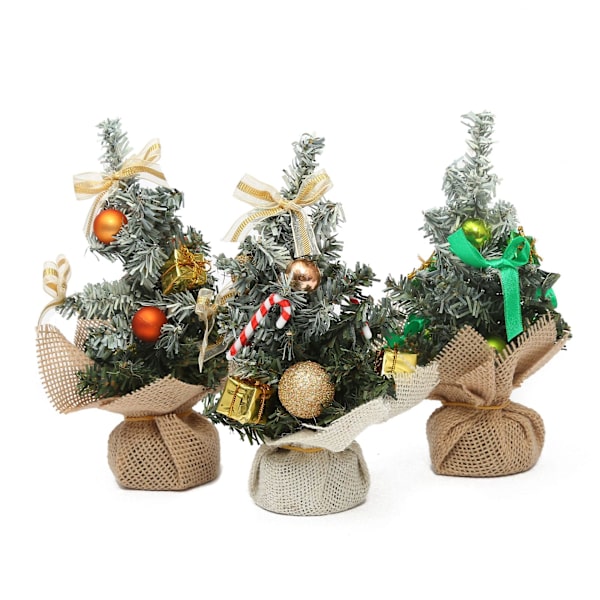 6 Nye Mini Juletræer Julebordsornamenter Juletræspynt 20*15cm